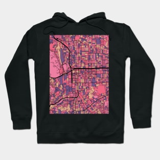 Pasadena Map Pattern in Purple & Pink Hoodie